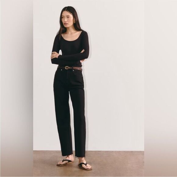 NWT Everlane Organic Cotton The Way High Jeans in
Coal Raw Hem Size 27 Short - Picture 1 of 13